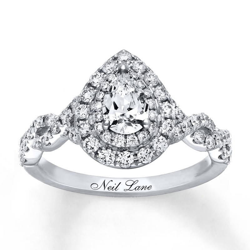 Main Image 1 of Previously Owned Neil Lane Ring 1-1/8 ct tw Pear & Round-cut Diamonds 14K Gold