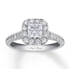 Thumbnail Image 1 of Previously Owned Neil Lane Diamond Engagement Ring 1-1/2 ct tw Princess & Round-cut 14K White Gold