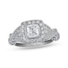Thumbnail Image 1 of Previously Owned Neil Lane Diamond Engagement Ring 1-3/8 ct tw Cushion & Round-cut 14K White Gold