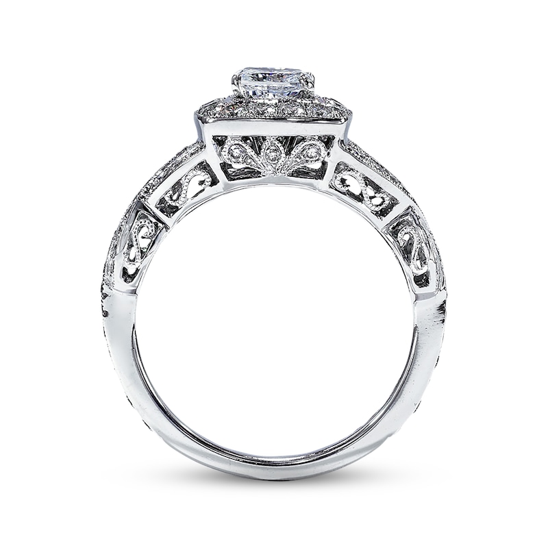 Main Image 2 of Previously Owned Neil Lane Diamond Engagement Ring 1-3/8 ct tw Cushion & Round-cut 14K White Gold