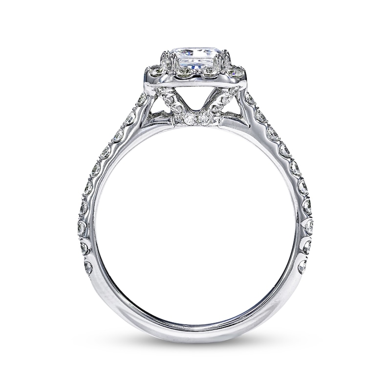 Main Image 3 of Previously Owned Neil Lane Diamond Engagement Ring 1-1/2 ct tw Princess & Round-cut 14K White Gold Size 5.5