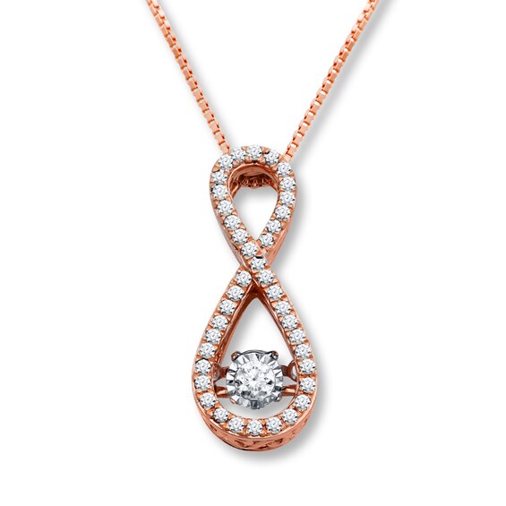 Previously Owned Diamonds in Rhythm 1/4 ct tw Necklace 10K Rose Gold