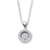 Thumbnail Image 1 of Previously Owned Unstoppable Love Diamond Necklace 1/5 ct tw 10K White Gold