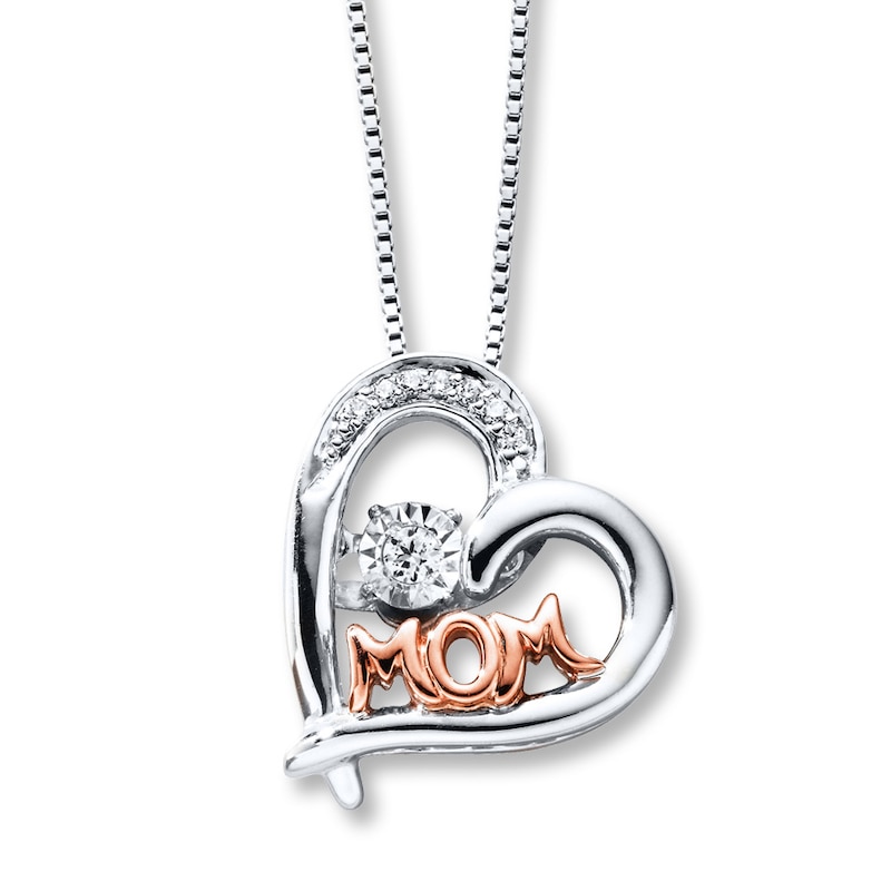 Main Image 1 of Previously Owned Unstoppable Love Diamond Necklace 1/20 ct tw Sterling Silver & 10K Rose Gold 18"