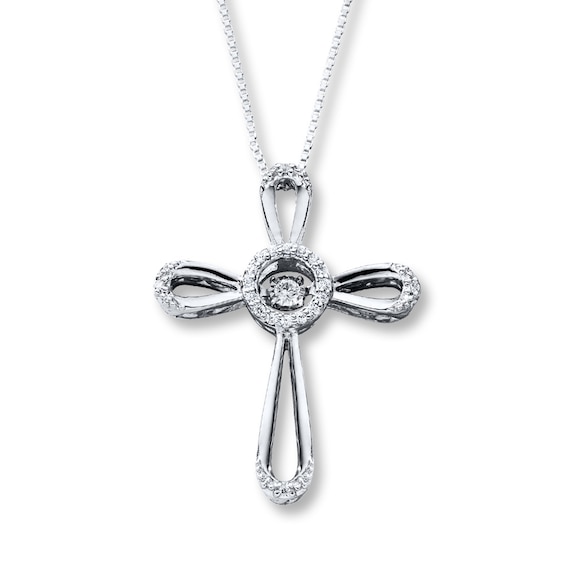 Previously Owned Unstoppable Love Cross 1/10 ct tw Necklace Sterling Silver