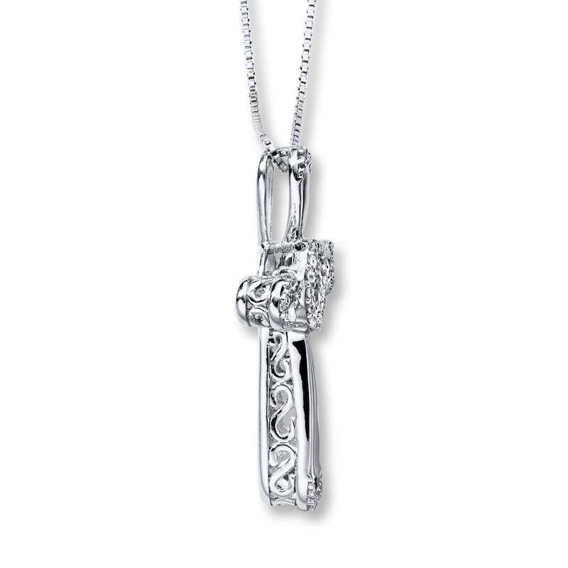 Previously Owned Unstoppable Love Cross 1/10 ct tw Necklace Sterling Silver