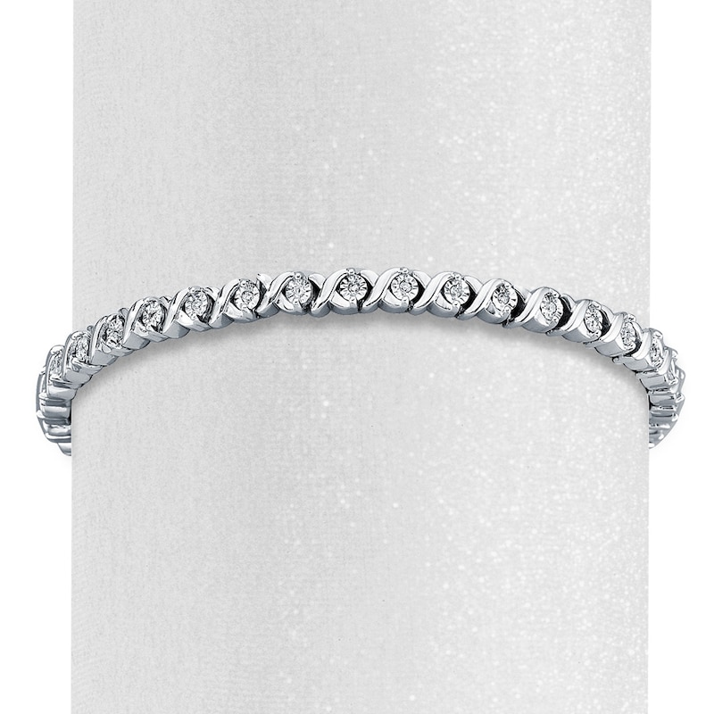Main Image 1 of Previously Owned Diamond Bracelet 1/3 ct tw Sterling Silver 7.5&quot;