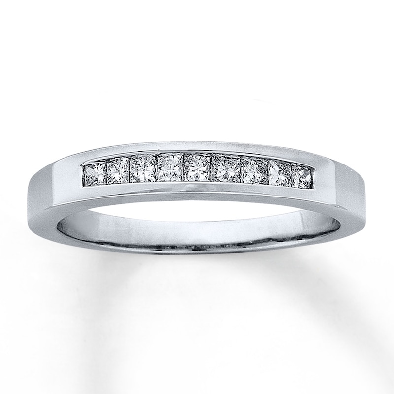 Main Image 1 of Previously Owned Anniversary Band 1/4 ct tw Princess-cut Diamonds 14K White Gold