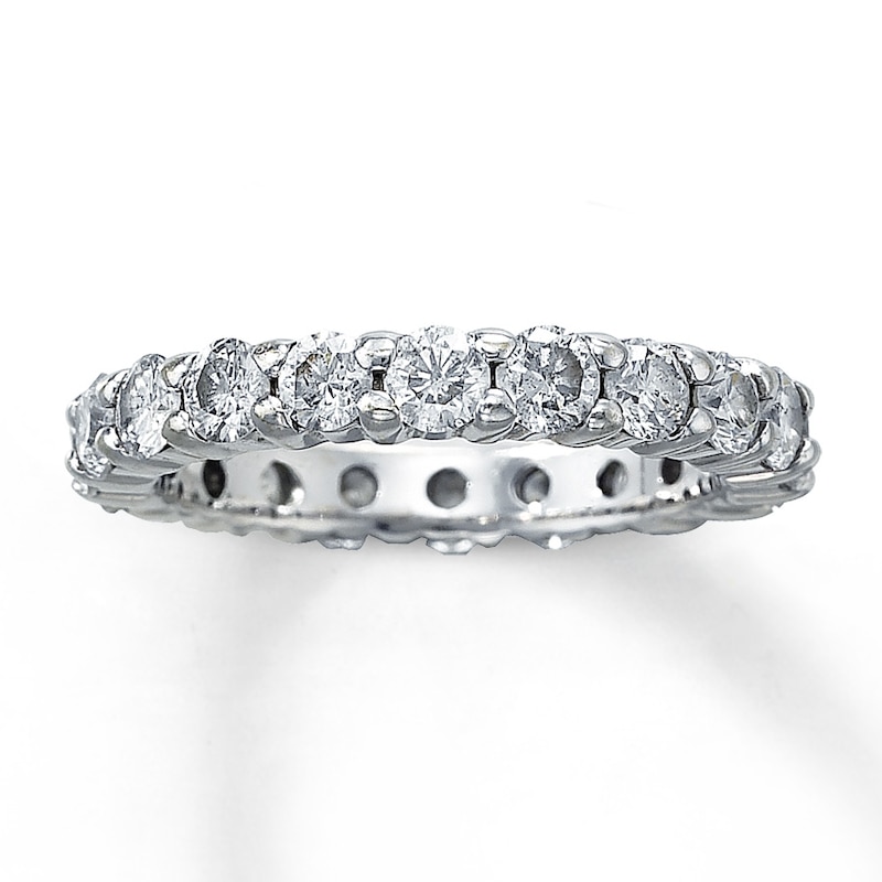 Main Image 1 of Previously Owned Diamond Eternity Ring 2 ct tw Round-cut 14K White Gold Size 6