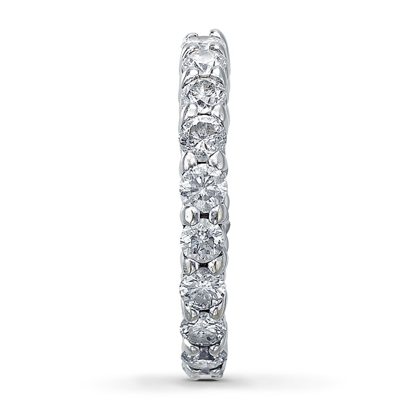 Main Image 3 of Previously Owned Diamond Eternity Ring 2 ct tw Round-cut 14K White Gold Size 6