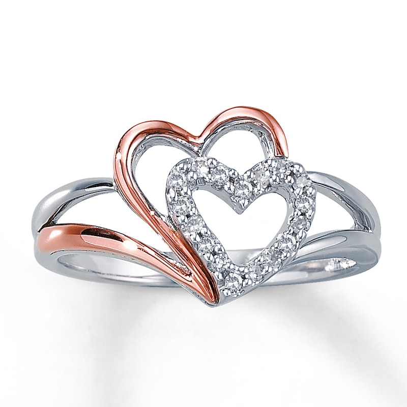 Previously Owned Diamond Ring 1/10 ct tw Sterling Silver & 10K Rose Gold