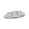 Thumbnail Image 1 of Previously Owned Diamond Three-Stone Engagement Ring 1 ct tw Princess-cut 14K White Gold & Platinum