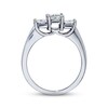 Thumbnail Image 2 of Previously Owned Diamond Three-Stone Engagement Ring 1 ct tw Princess-cut 14K White Gold & Platinum
