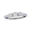 Thumbnail Image 1 of Previously Owned Diamond Three-Stone Engagement Ring 1/2 ct tw Round-cut 14K White Gold & Platinum