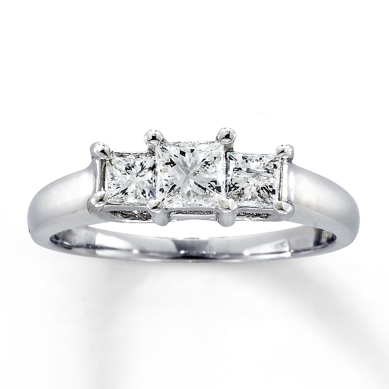 Main Image 1 of Previously Owned 3-stone Princess-Cut Diamond Ring 1 ct tw