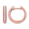 Thumbnail Image 1 of Previously Owned Diamond Hoop Earrings 1/3 ct tw Round-cut 10K Rose Gold