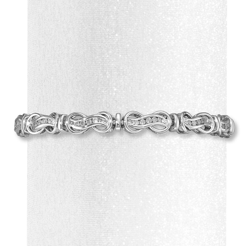Main Image 1 of Previously Owned Diamond Bracelet 1 ct tw Sterling Silver 7.5"