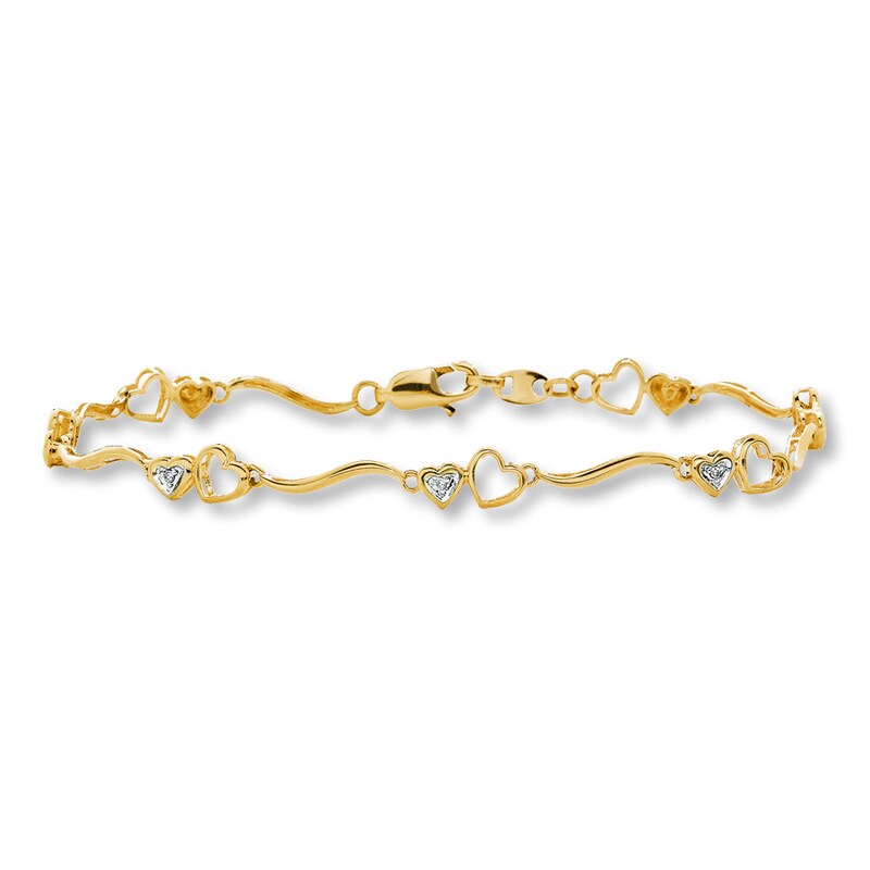 Main Image 1 of Previously Owned Bracelet Diamond Accents 10K Yellow Gold