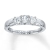 Thumbnail Image 1 of Previously Owned Three-Stone Diamond Engagement Ring 1/2 ct tw Round-cut 14K White Gold