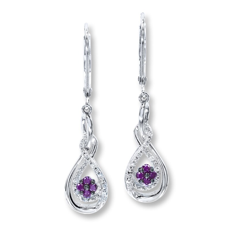 Main Image 1 of Previously Owned Purple & White Diamonds 1/4 ct tw Round-cut Sterling Silver