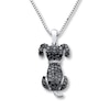 Thumbnail Image 1 of Previously Owned Diamond Dog Necklace 1/6 ct tw Sterling Silver