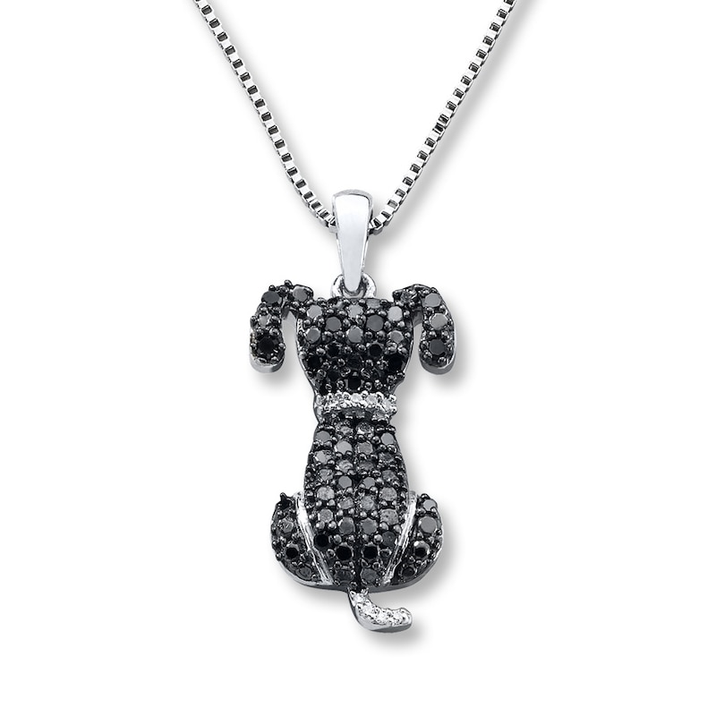 Main Image 1 of Previously Owned Diamond Dog Necklace 1/6 ct tw Sterling Silver