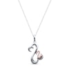 Thumbnail Image 1 of Previously Owned Open Heart Necklace Diamonds Accents Sterling Silver & 10K Rose Gold 18"