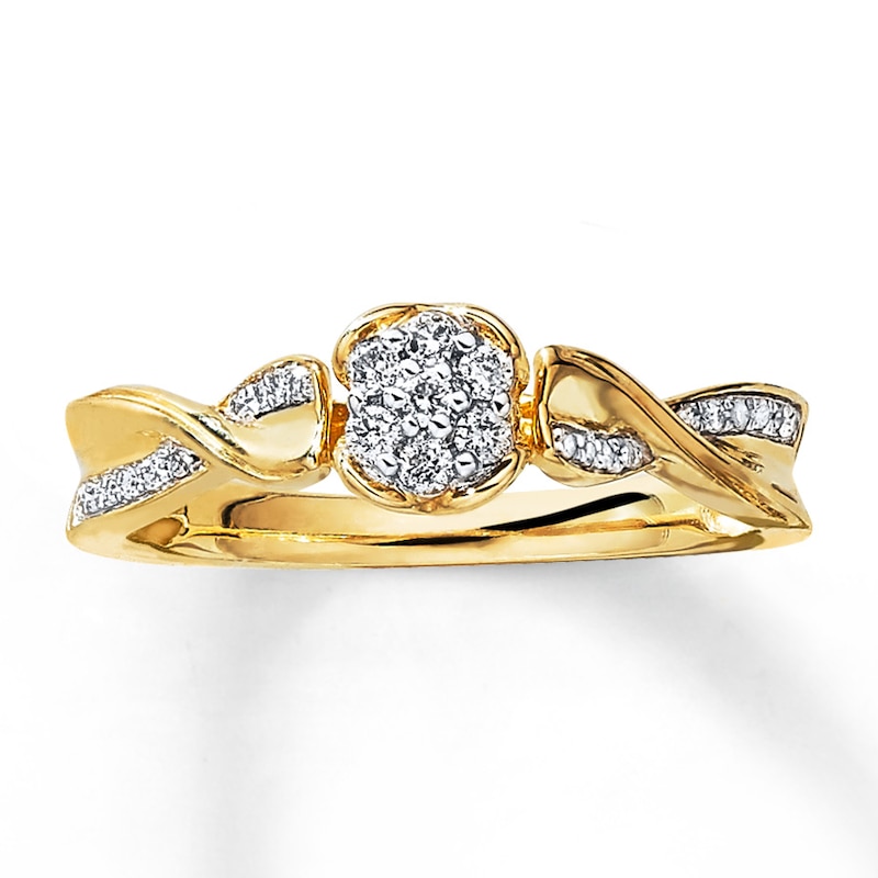 Main Image 1 of Previously Owned Ring 1/6 ct tw Round-cut Diamonds 10K Yellow Gold Size 7