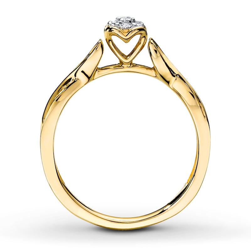 Main Image 2 of Previously Owned Ring 1/6 ct tw Round-cut Diamonds 10K Yellow Gold Size 7