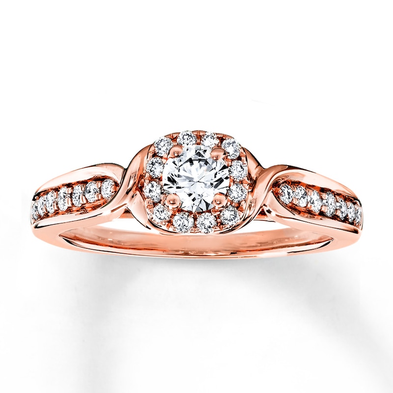 Main Image 1 of Previously Owned Diamond Engagement Ring 1/2 ct tw Round-cut 14K Rose Gold