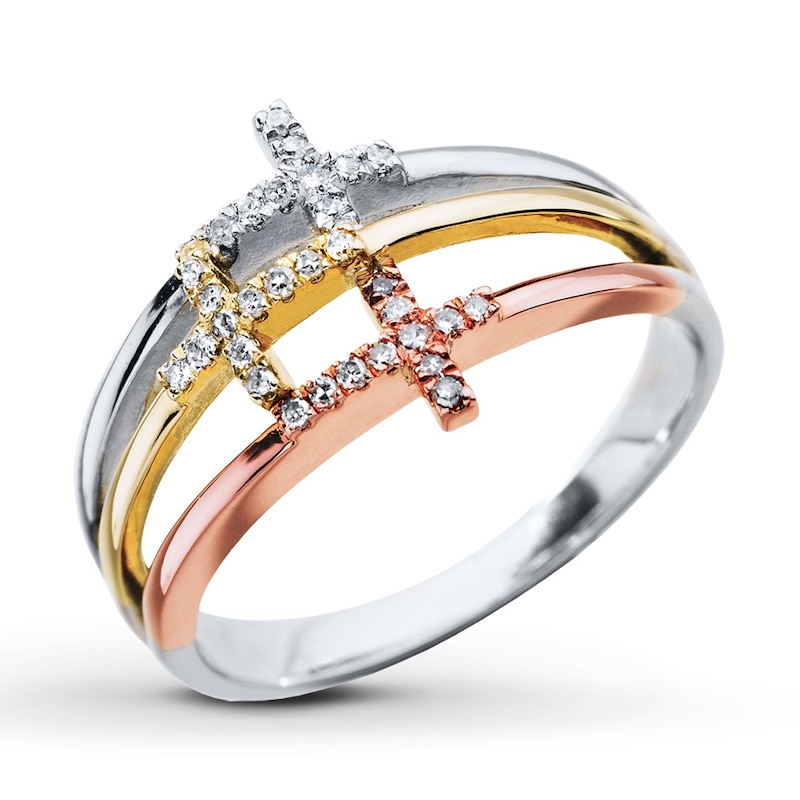 Main Image 1 of Previously Owned Diamond Ring 1/8 ct tw Sterling Silver & 10K Two-Tone Gold