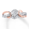 Thumbnail Image 1 of Previously Owned Diamond Ring 1/6 ct tw Princess-Cut Sterling Silver & 10K Rose Gold