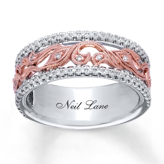 Previously Owned Neil Lane Ring 1/5 ct tw Diamonds Sterling Silver & 14K Rose Gold