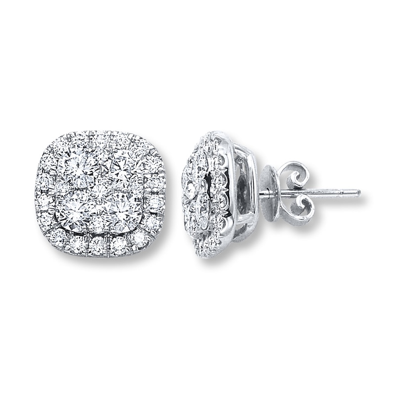 Main Image 1 of Previously Owned Diamond Earrings 2 ct tw Round-cut 14K White Gold