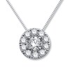 Thumbnail Image 1 of Previously Owned Diamond Necklace 5/8 ct tw Round-cut 14K White Gold