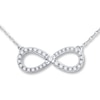 Thumbnail Image 1 of Previously Owned Diamond Infinity Necklace 1/4 ct tw Round-cut 10K White Gold