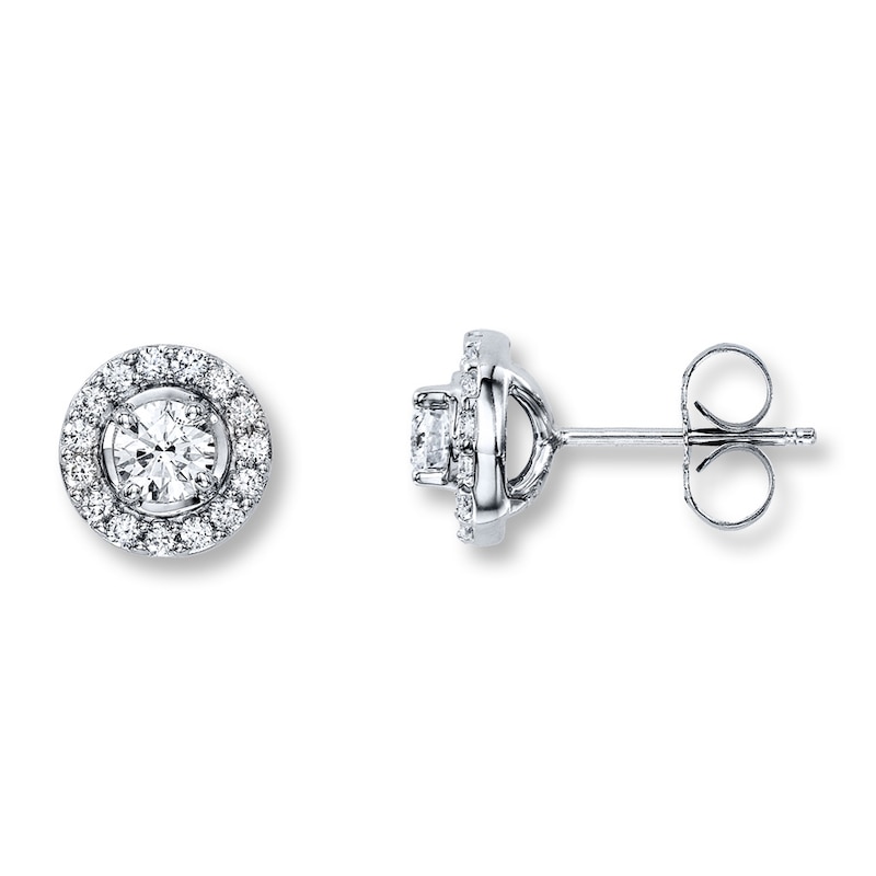 Main Image 1 of Previously Owned Earrings 5/8 ct tw Diamonds 18K White Gold