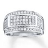 Thumbnail Image 1 of Previously Owned Men's Wedding Band 1 ct tw Round-cut Diamonds 10K White Gold