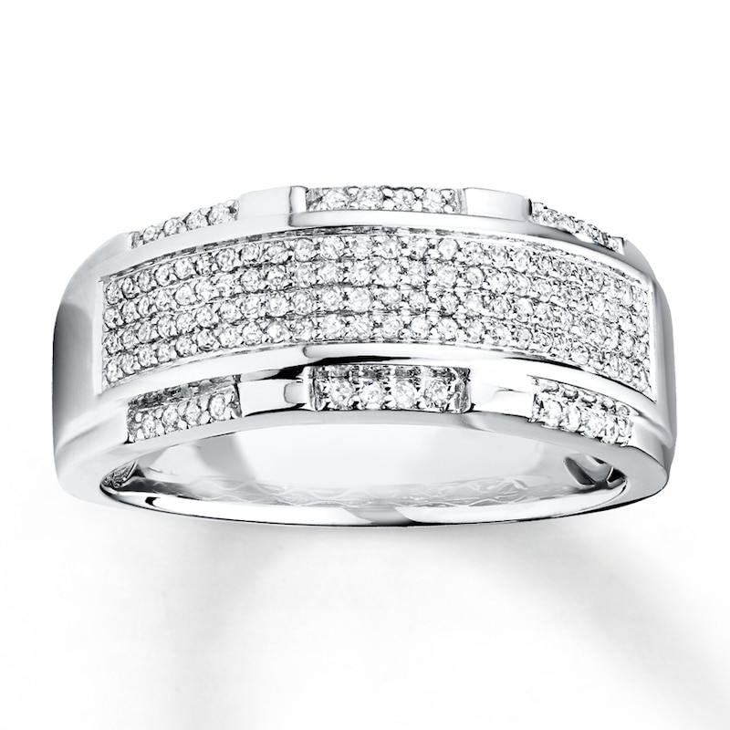 Previously Owned Men's Diamond Band 1/2 ct tw 10K White Gold