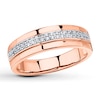 Thumbnail Image 1 of Previously Owned Men's Diamond Wedding Band 1/6 ct tw Round-cut 10K Rose Gold