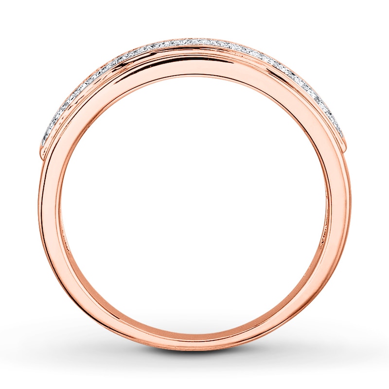 Main Image 2 of Previously Owned Men's Diamond Wedding Band 1/6 ct tw Round-cut 10K Rose Gold