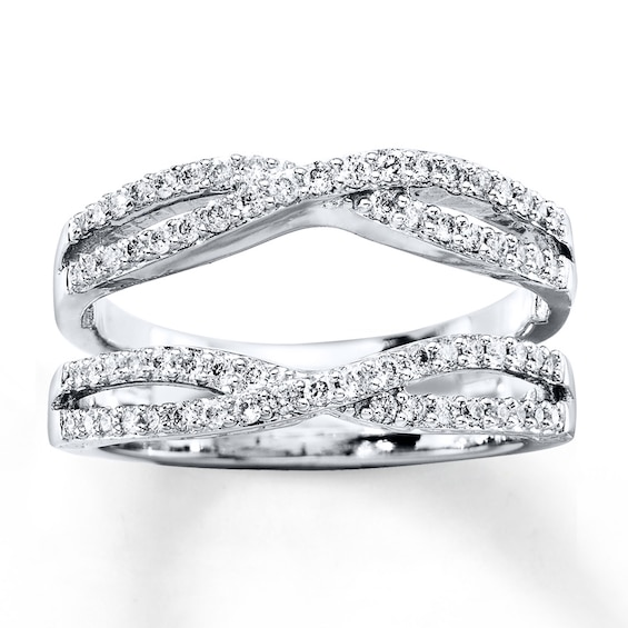 Previously Owned Diamond Enhancer Ring 3/8 ct tw Round-cut 14K White Gold