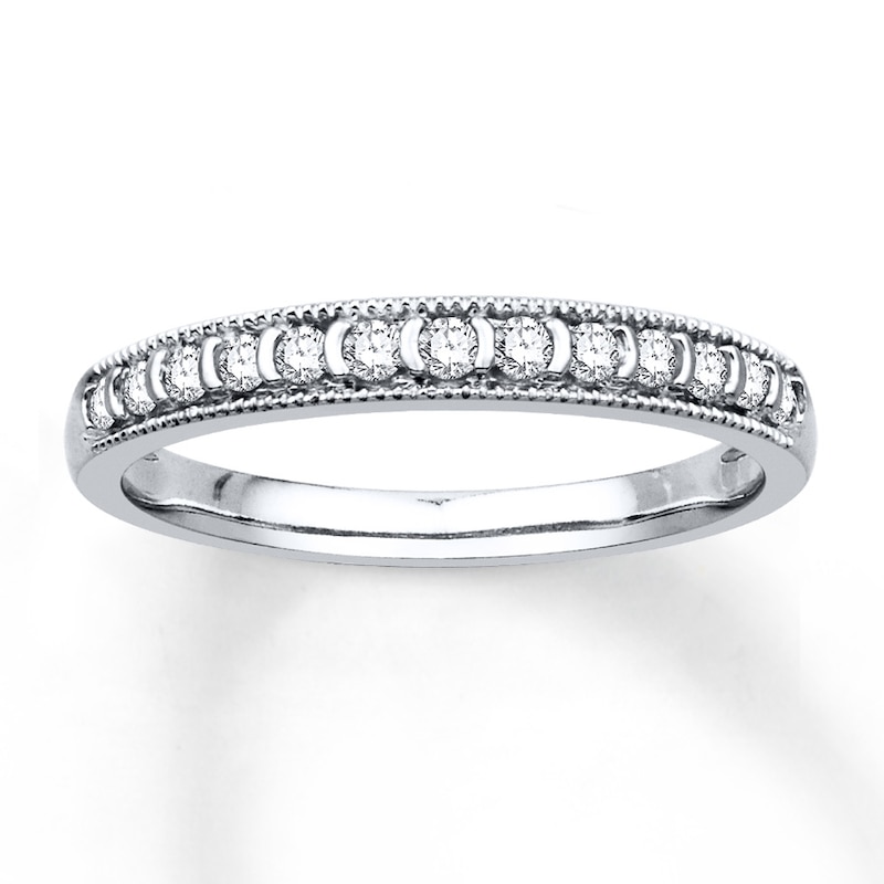 Main Image 1 of Previously Owned Diamond Anniversary Band 1/5 ct tw Round-cut 10K White Gold
