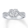 Thumbnail Image 1 of Previously Owned Diamond Heart Ring 1/3 ct tw Round-cut 10K White Gold