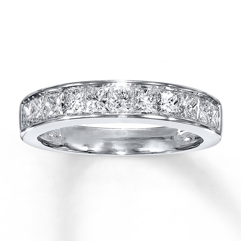 Main Image 1 of Previously Owned Diamond Anniversary Band 1 ct tw Princess-cut 14K White Gold