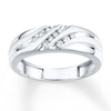Thumbnail Image 0 of Previously Owned Diamond Men's Band 1/10 ct tw Round-cut 10K White Gold