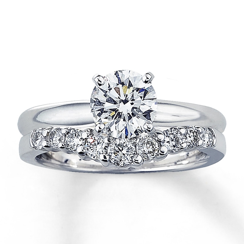 Main Image 4 of Previously Owned Diamond Enhancer Ring 3/8 ct tw Round-cut 14K White Gold