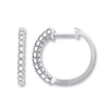 Thumbnail Image 1 of Previously Owned Hoop Earrings 1/4 cttw Diamonds 10K White Gold