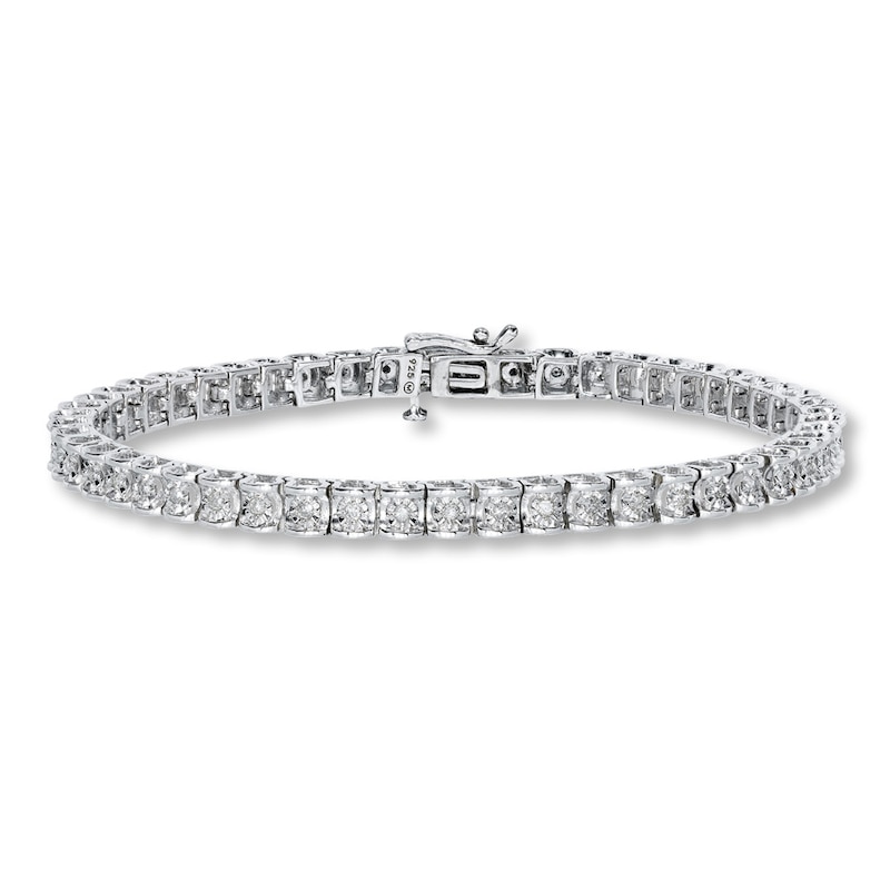 Main Image 1 of Previously Owned Diamond Bracelet 1/2 ct tw Sterling Silver 7.25"