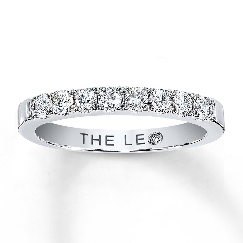 Main Image 1 of Previously Owned THE LEO Diamond 3/8 ct tw Anniversary Ring Round-cut 14K White Gold